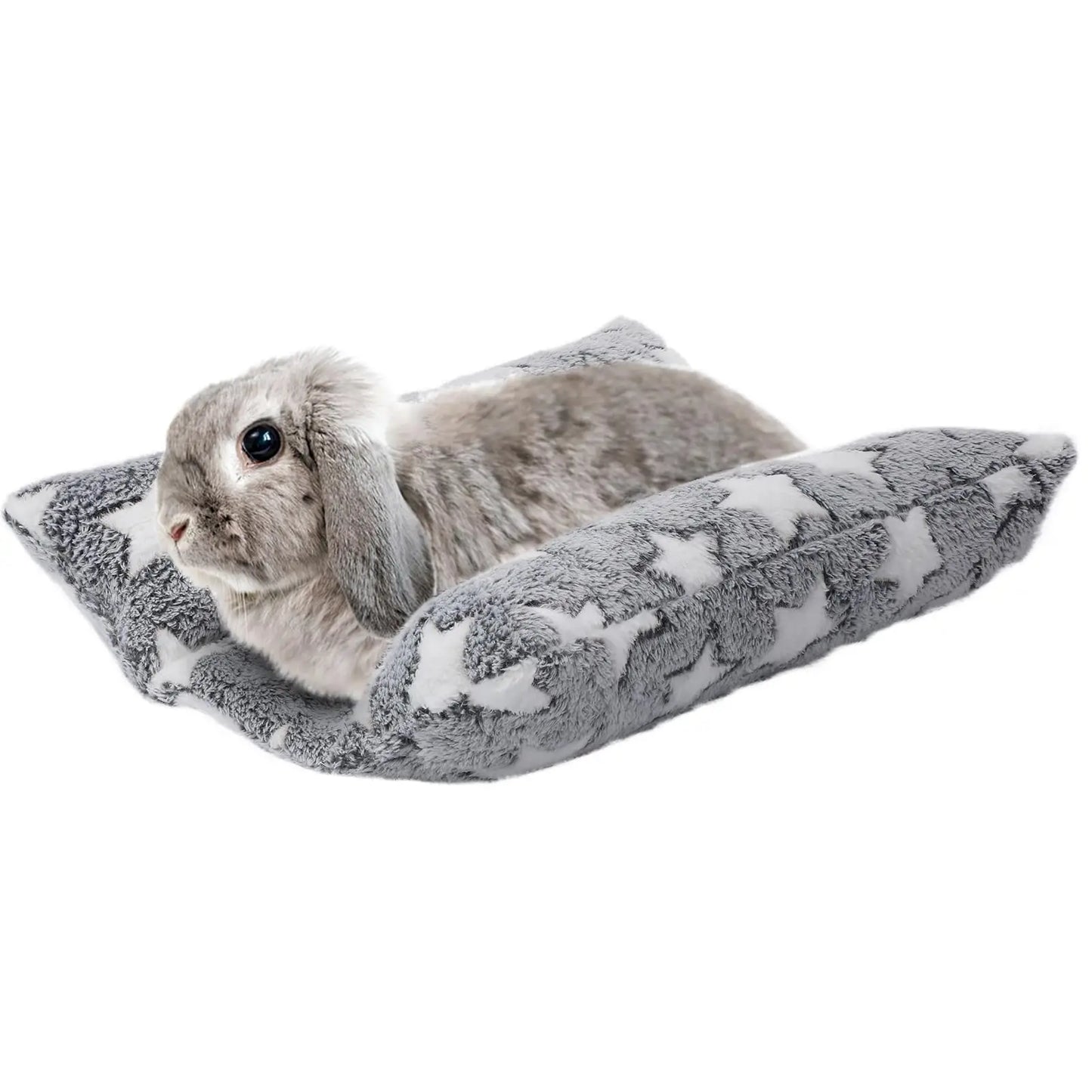 Cama Cóncava Acolchada para Conejos - Cojín Suave con Almohada Estilo Tumbona