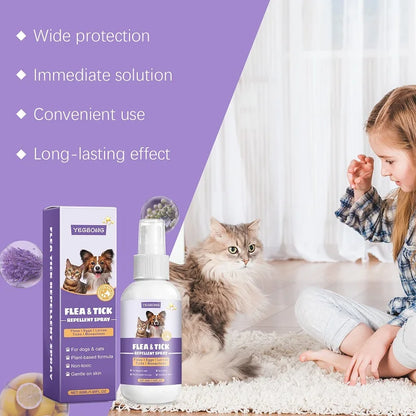 Yegbong Spray Repelente 🛡️ – Pulgas, Garrapatas y Ácaros para Perros y Gatos (50 ml)