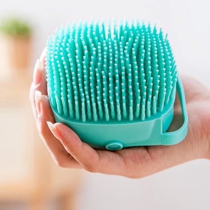 Cepillo Masajeador de Silicona 💆 – Para el Baño de Perros y Gatos