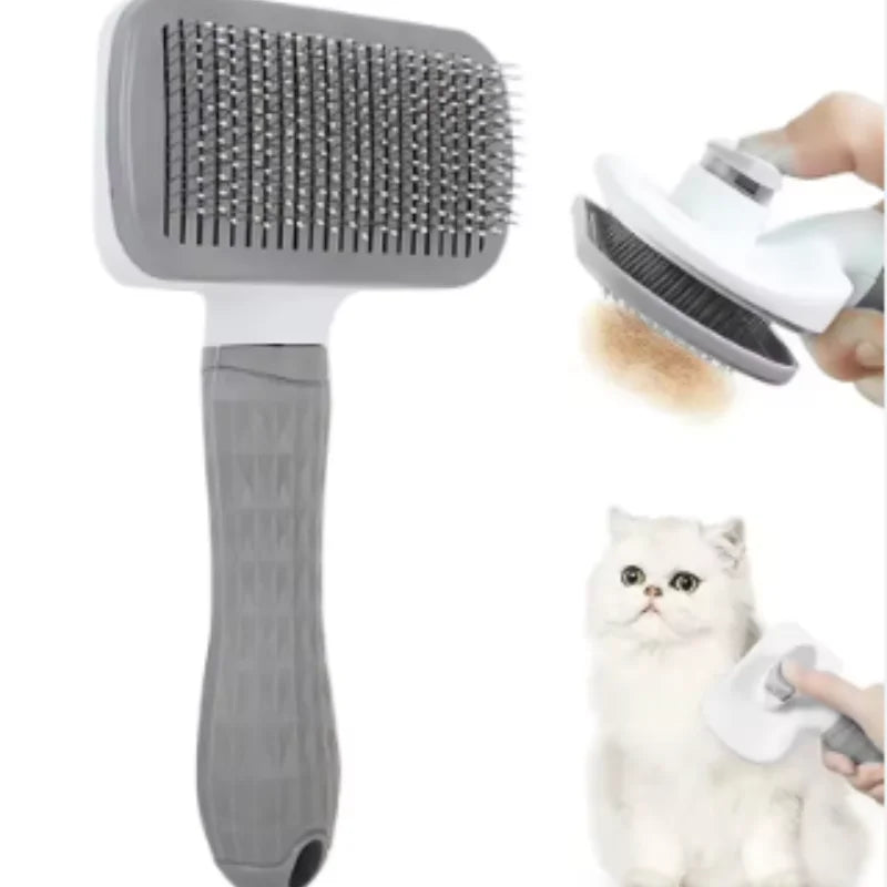 Cepillo Deslanador Automático de Un Clic para Perros y Gatos