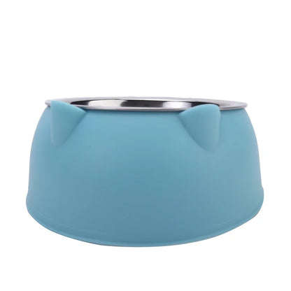 Cuenco de Acero Inoxidable Antideslizante 🥣 – Bowl Elevado 15° con Protección Cervical