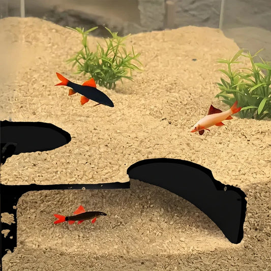 Túnel de Esquina para Acuario con Dos Entradas - Escondite Estable para Peces, Lagartos y Cangrejos Ermitaños