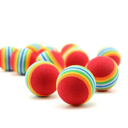 Pelotas de Espuma Arcoíris 🌈 – Pack Multicolor Antiestrés para Gatos