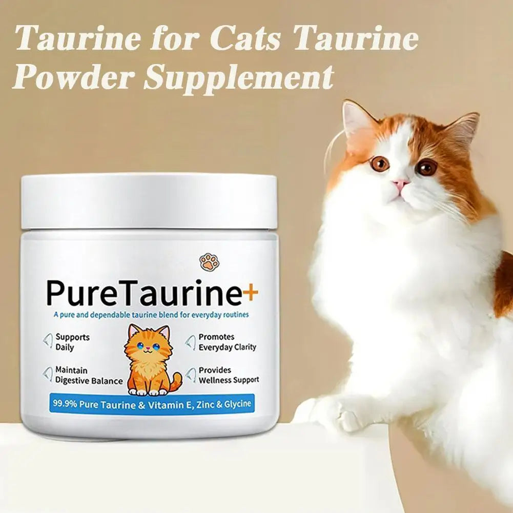 Taurina 99,9% Pura en Polvo para Gatos - Suplemento para Salud Cardíaca, 200g