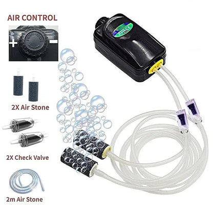 Bomba de Aire 💨 – Mini Compresor con Válvula Antirretorno para Acuario