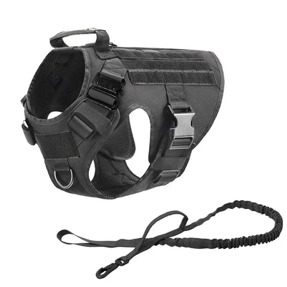 Arnés Táctico Militar 🎖️ – Bolsillos Molle, Incluye Correa y Collar para Perros