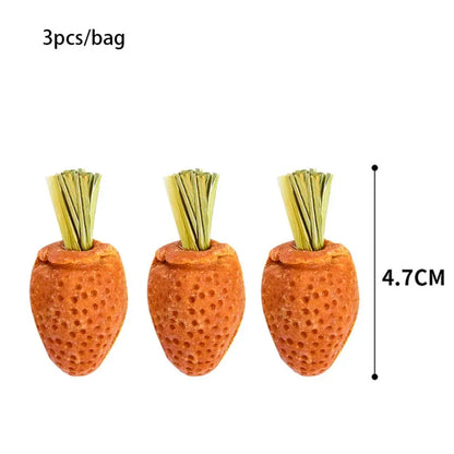 Piedra Mineral Masticable con Forma de Fruta 🦷 – Desgaste Dental para Conejos, Hámsters y Cobayas (3 uds)