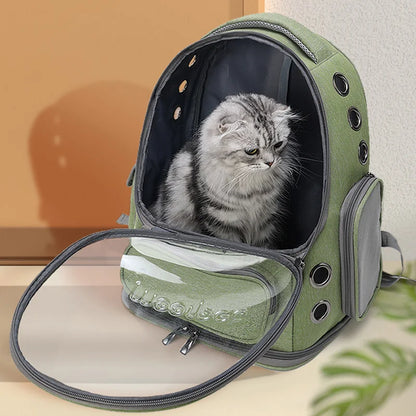 Mochila Transportín Transparente 🔭 – Ventana Panorámica para Gatos y Perros Pequeños