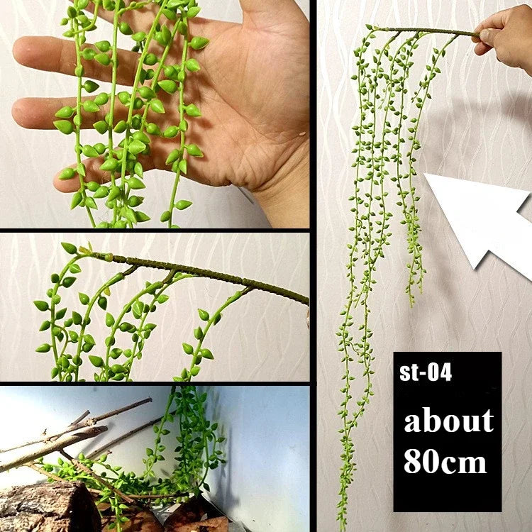 Enredadera Flexible para Reptiles - Ramas Artificiales de Selva para Terrario, Lagartos y Camaleones