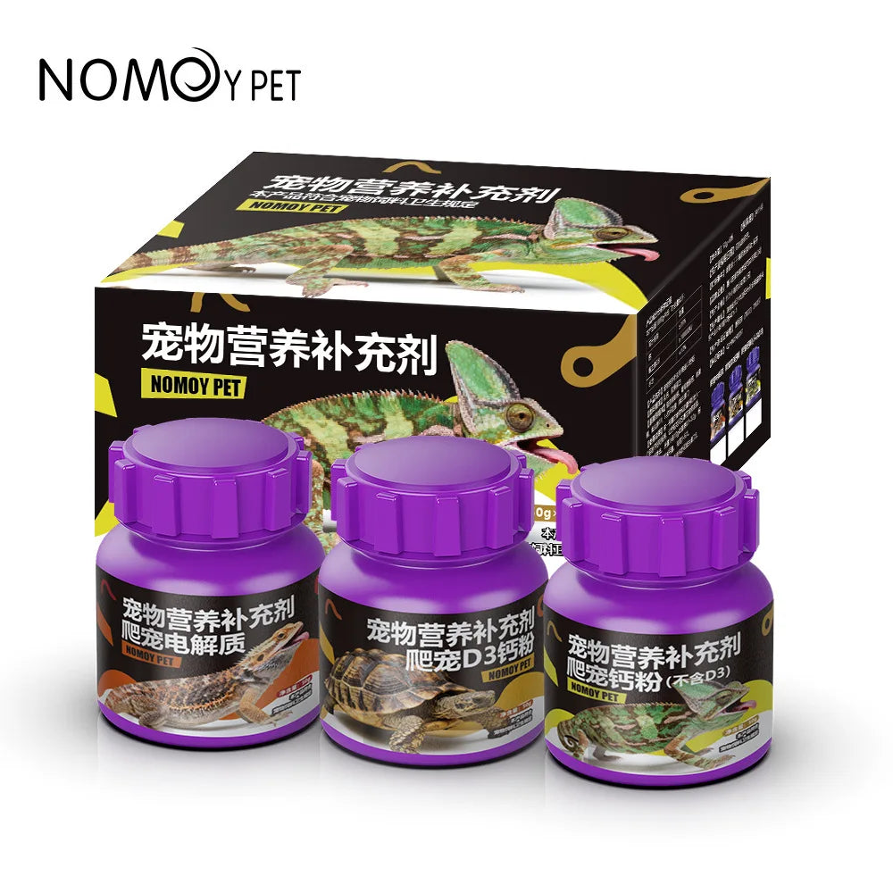 NOMOY - Kit de Suplementos Completo para Reptiles: Calcio con D3, sin D3 y Multivitamínico