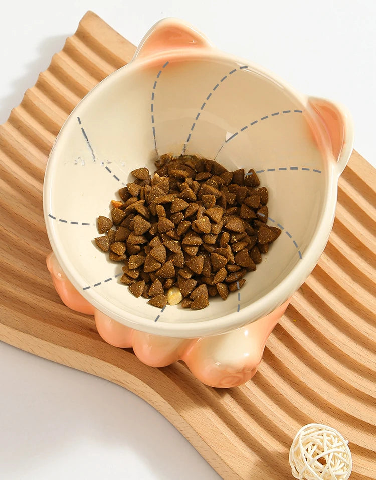 Cuenco de Cerámica Degradado para Gatos - Bowl Alto con Boca Inclinada