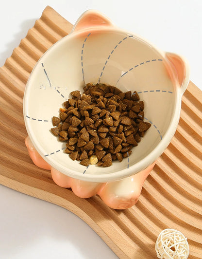 Cuenco de Cerámica Degradado 🎨 – Bowl Alto con Boca Inclinada para Gatos