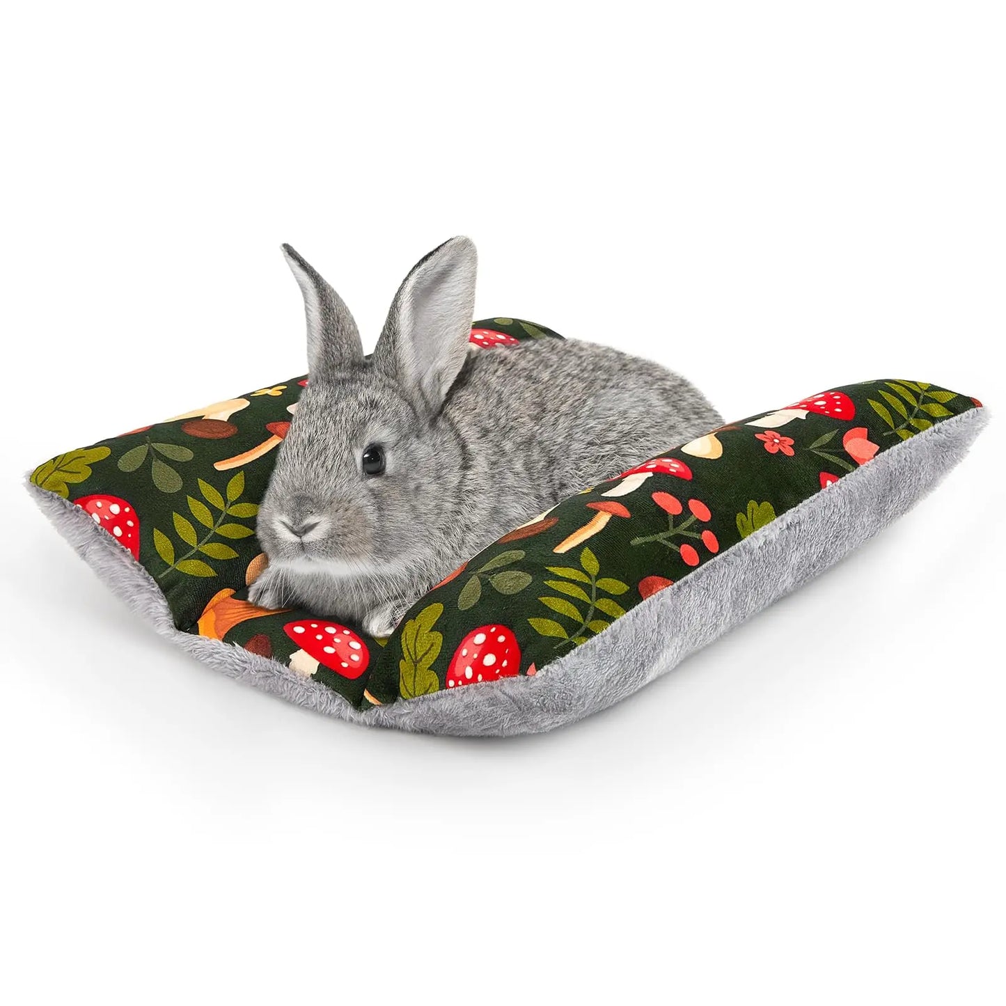 Cama Reversible Acolchada para Conejos - Cojín Lavable Doble Cara de Peluche
