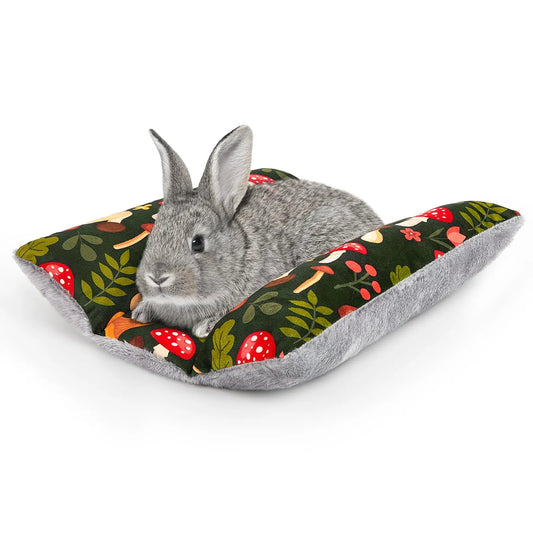 Cama Reversible Acolchada para Conejos - Cojín Lavable Doble Cara de Peluche