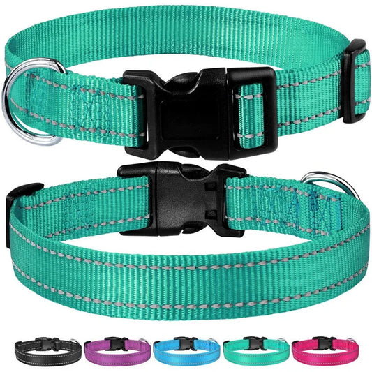 Collar Reflectante Ajustable 🌙 – Seguridad Extra en Paseos Nocturnos para Perros