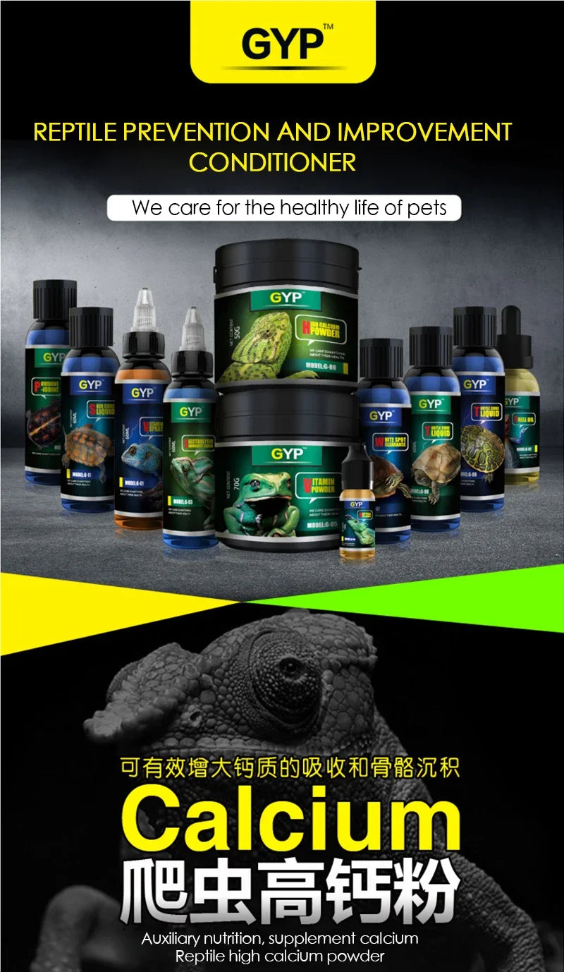 Polvo de Calcio Alto para Reptiles Trepadores - Lagartos, Tortugas, Camaleones y Geckos