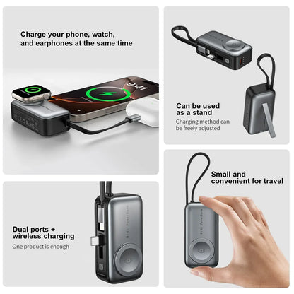 Mini Magnetic Power Bank 5000mAh with Bracket Digital Display Portable External Battery For iPhone Xiaomi Phone Watch Earphone