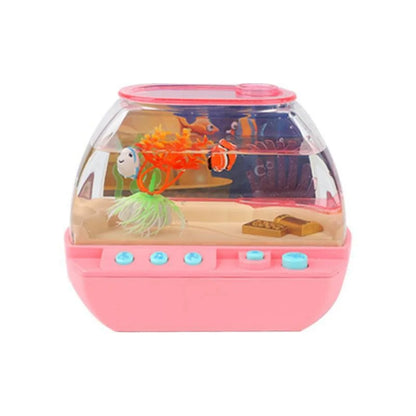 Acuario de Juguete Artificial con Música 🎵 – Mini Pecera Interactiva de Simulación