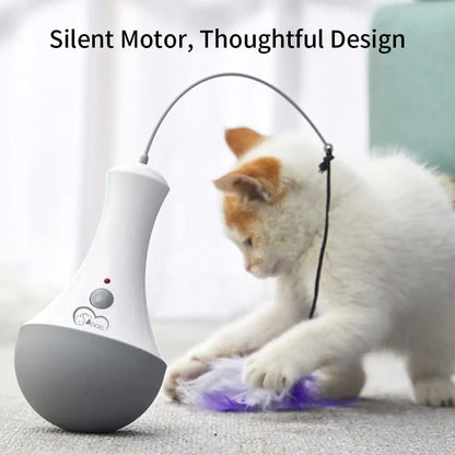 Juguete Automático de Plumas 🪶 – Rotación 360° Silenciosa para Gatos