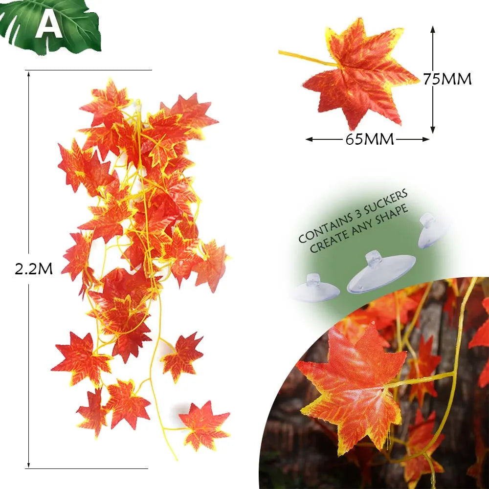 Planta Decorativa para Reptiles con Ventosa - Decoración de Terrario para Serpientes, Lagartos y Anfibios