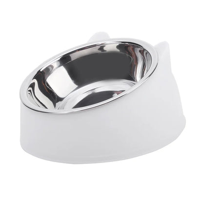 Cuenco de Acero Inoxidable Antideslizante 🥣 – Bowl Elevado 15° con Protección Cervical