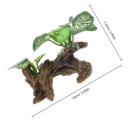 Planta Ornamental Realista 🌿 – Decoración de Terrario y Acuario para Reptiles