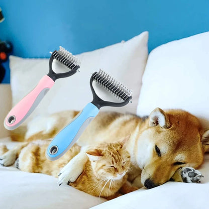 Peine Desenredante Profesional 🐾 – Cepillo Antinudos para Perros y Gatos