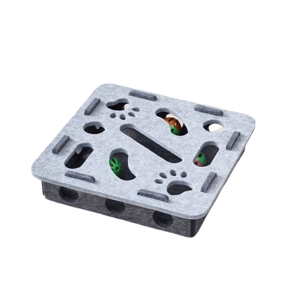 Caja Puzzle de Fieltro 🧩 – Rascador Interactivo con Pelotas para Gatos
