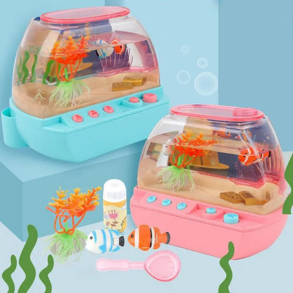Acuario de Juguete Artificial con Música 🎵 – Mini Pecera Interactiva de Simulación