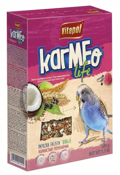Vitapol Karmeo Life 🍇 – Alimento Complementario Sabor Frutas para Periquitos (500 g)