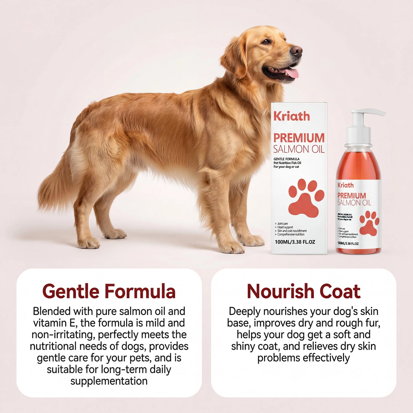 Aceite de Salmón Puro 100ml para Perros y Gatos - Omega 3 para Piel, Pelo y Articulaciones