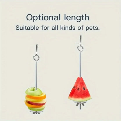 Tenedor de Acero Inoxidable para Fruta 🍎 – Accesorio de Alimentación para Loros y Aves