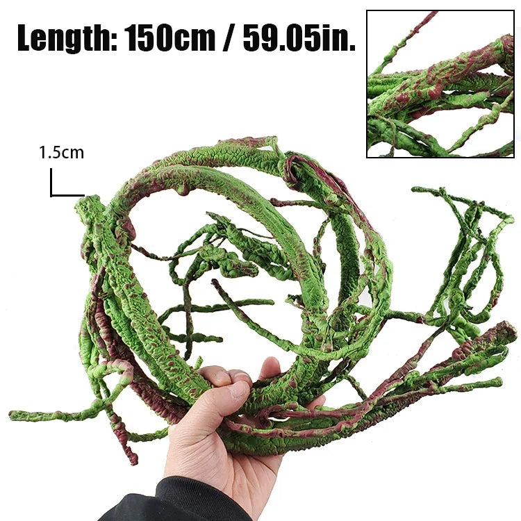 Enredadera Flexible para Reptiles - Ramas Artificiales de Selva para Terrario, Lagartos y Camaleones