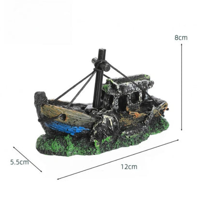 Barco Pirata Hundido ⚓ – Decoración de Resina para Acuario