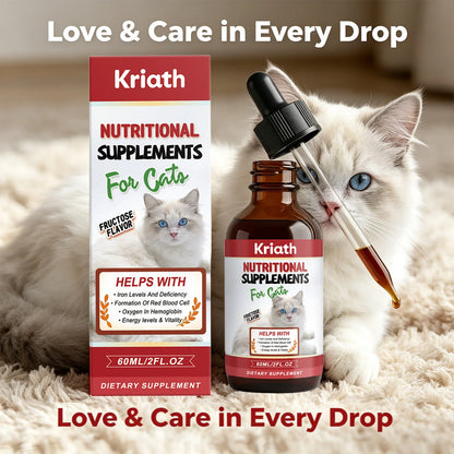 Gotas Nutricionales Kriath ⚡ – Energía, Vitalidad y Hierro para Gatos (60 ml)