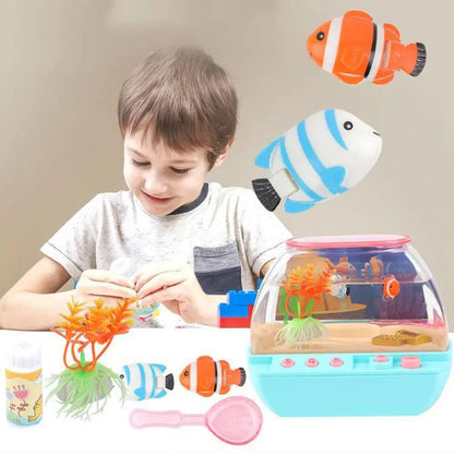 Acuario de Juguete Artificial con Música 🎵 – Mini Pecera Interactiva de Simulación