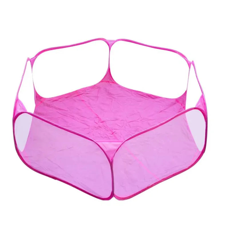 Corral Portátil Transparente para Pequeños Animales - Parque Plegable para Erizos, Hámsters, Conejos y Cobayas
