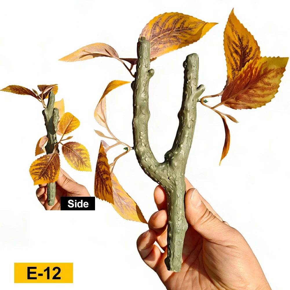Decoración en Y de Enredadera y Hojas para Acuaterrario - Paisaje de Selva para Geckos y Cangrejos Ermitaños