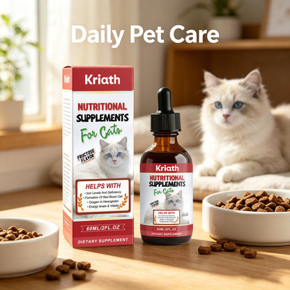 Gotas Nutricionales Kriath ⚡ – Energía, Vitalidad y Hierro para Gatos (60 ml)
