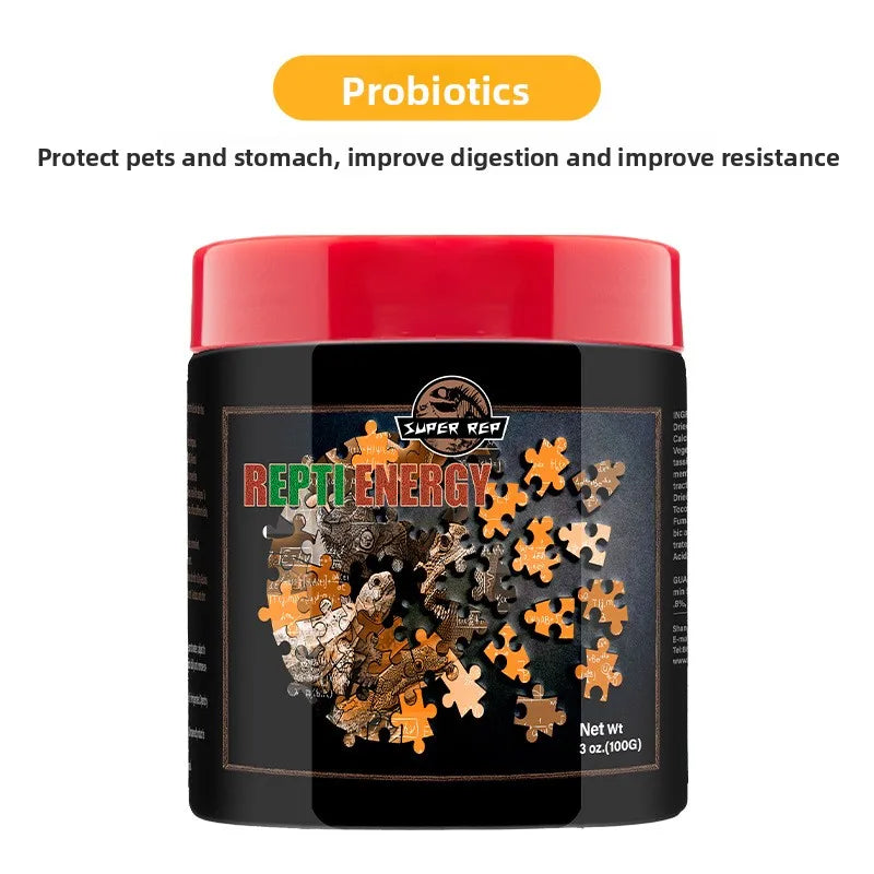 SuperRep - Calcio Pro-Vitamínico y Probiótico con D3 para Tortugas, Dragón Barbudo y Gecko Crestado