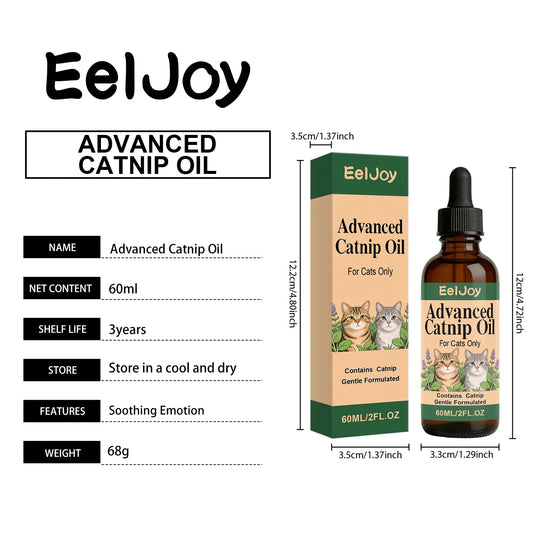Aceite de Catnip en Gotas EELJOY 😌 – Alivia el Estrés y la Ansiedad en Gatos (60 ml)