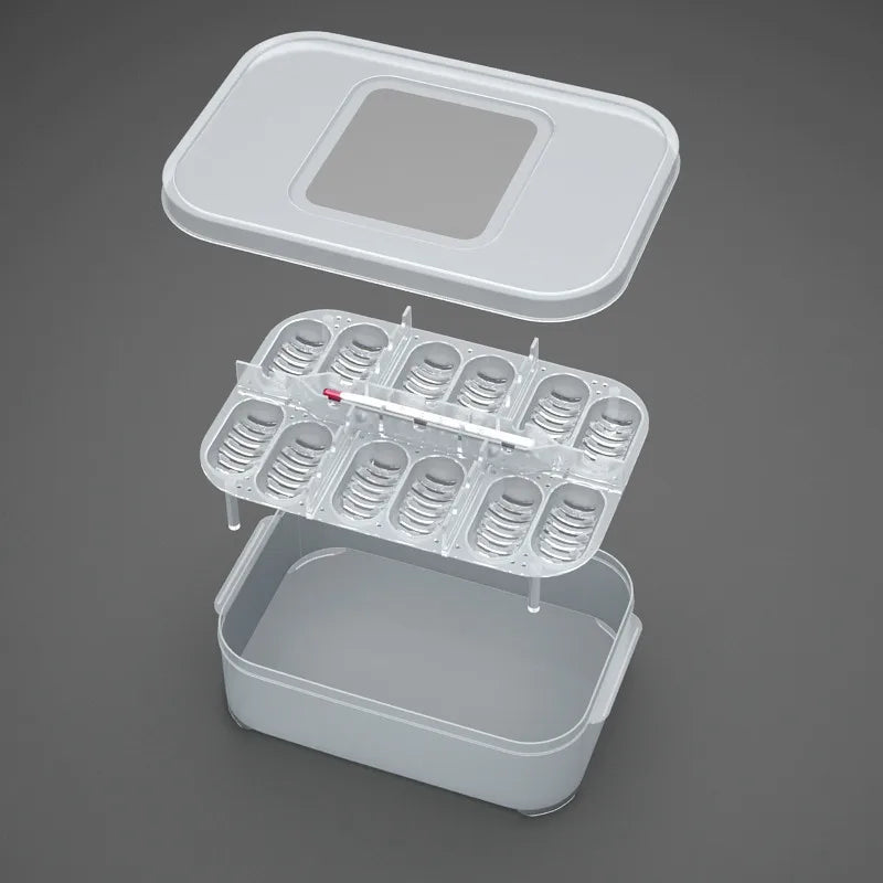 Caja de Incubación DIY de 12 Compartimentos para Huevos de Reptiles - Serpientes, Lagartos y Geckos Leopardo