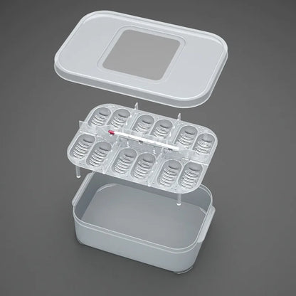 Caja de Incubación DIY de 12 Compartimentos para Huevos de Reptiles - Serpientes, Lagartos y Geckos Leopardo