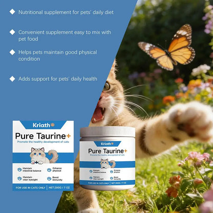 Taurina en Polvo 💛 – Salud Cardíaca, Visión y Pelo Suave para tu Gato