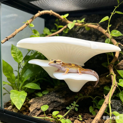 Repisa Escondite en Forma de Seta para Reptiles - Estante de Escalada de Pared para Geckos y Lagartos