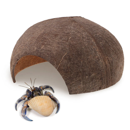 Escondite de Cáscara de Coco para Tortugas - Plataforma para Tomar el Sol y Decoración de Hábitat
