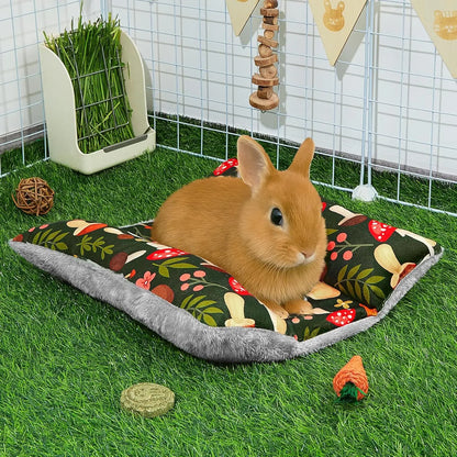 Cama Reversible Acolchada 🐰 – Cojín Lavable Doble Cara de Peluche para Conejos