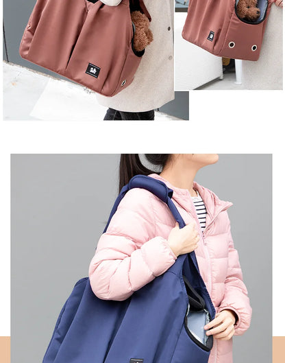 Bolso Transportín Bandolera 🎒 – Para Cachorros y Gatos