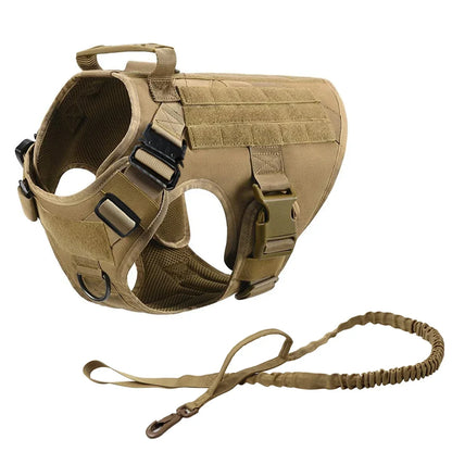 Arnés Táctico Militar 🎖️ – Bolsillos Molle, Incluye Correa y Collar para Perros