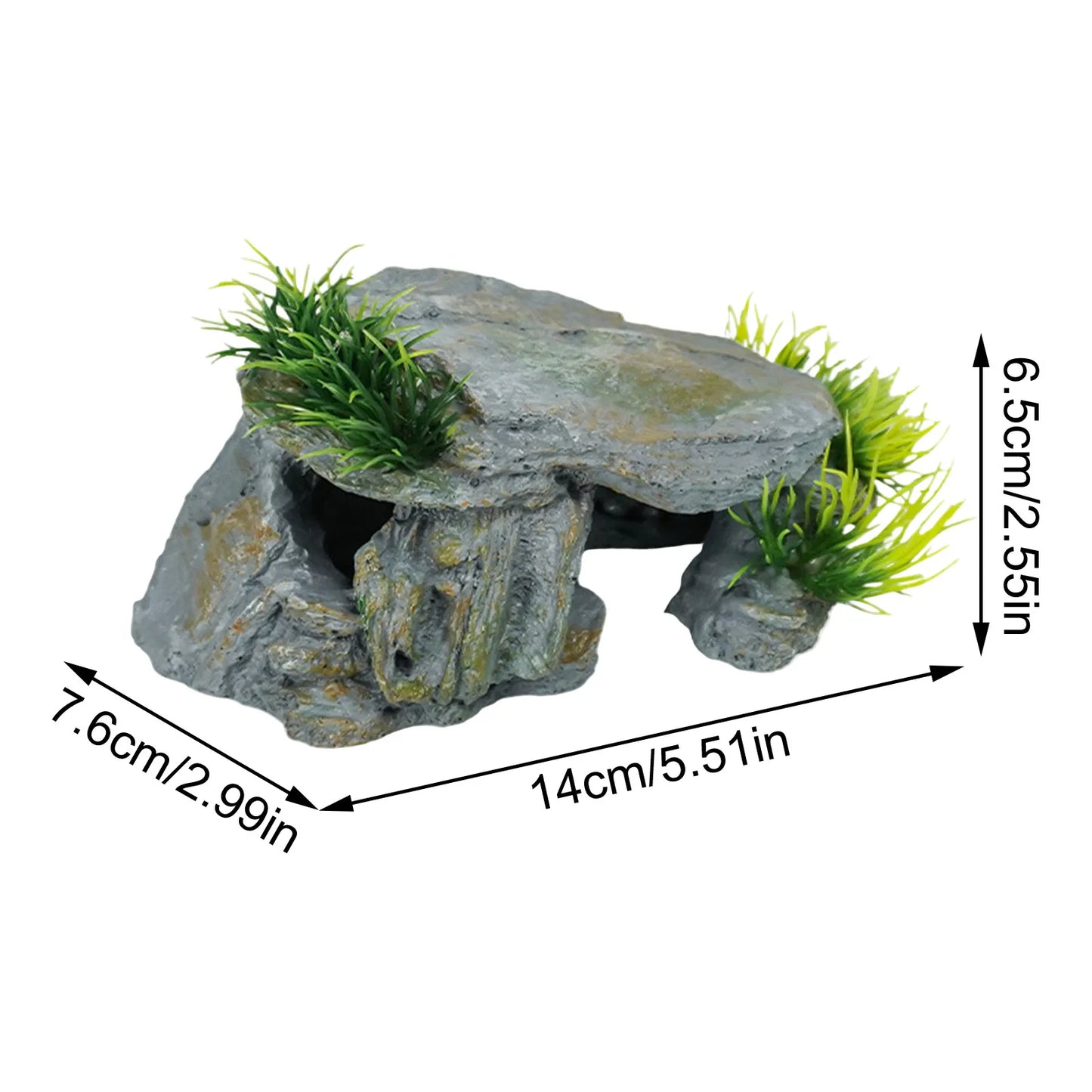 Cueva de Roca Natural para Reptiles - Escondite para Acuarios y Peceras de Agua Dulce